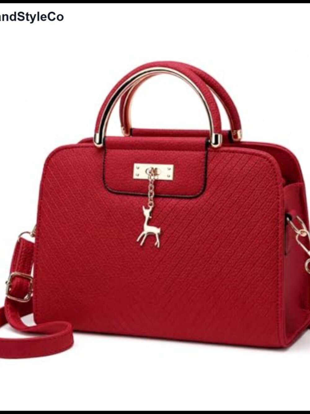 Women's Small Croc Texture Satchel Handbag with Top Handle & Crossbody Strap